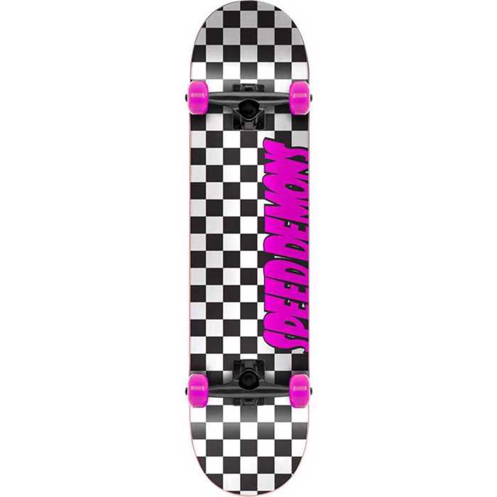 SPEED DEMONS Checkers Complete Skateboard 7.75' - Mavro/Roz